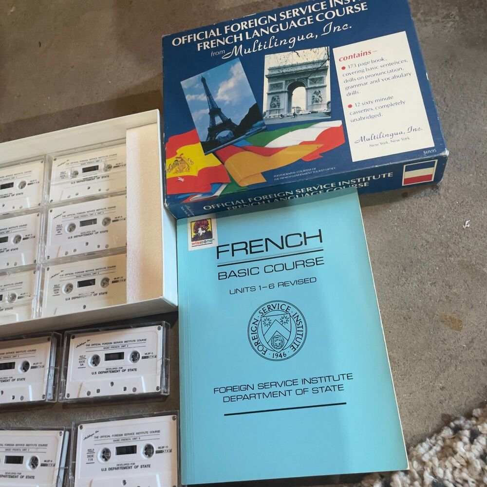 Vintage Official Foreign Service Institute French Language Course Cassette Tape